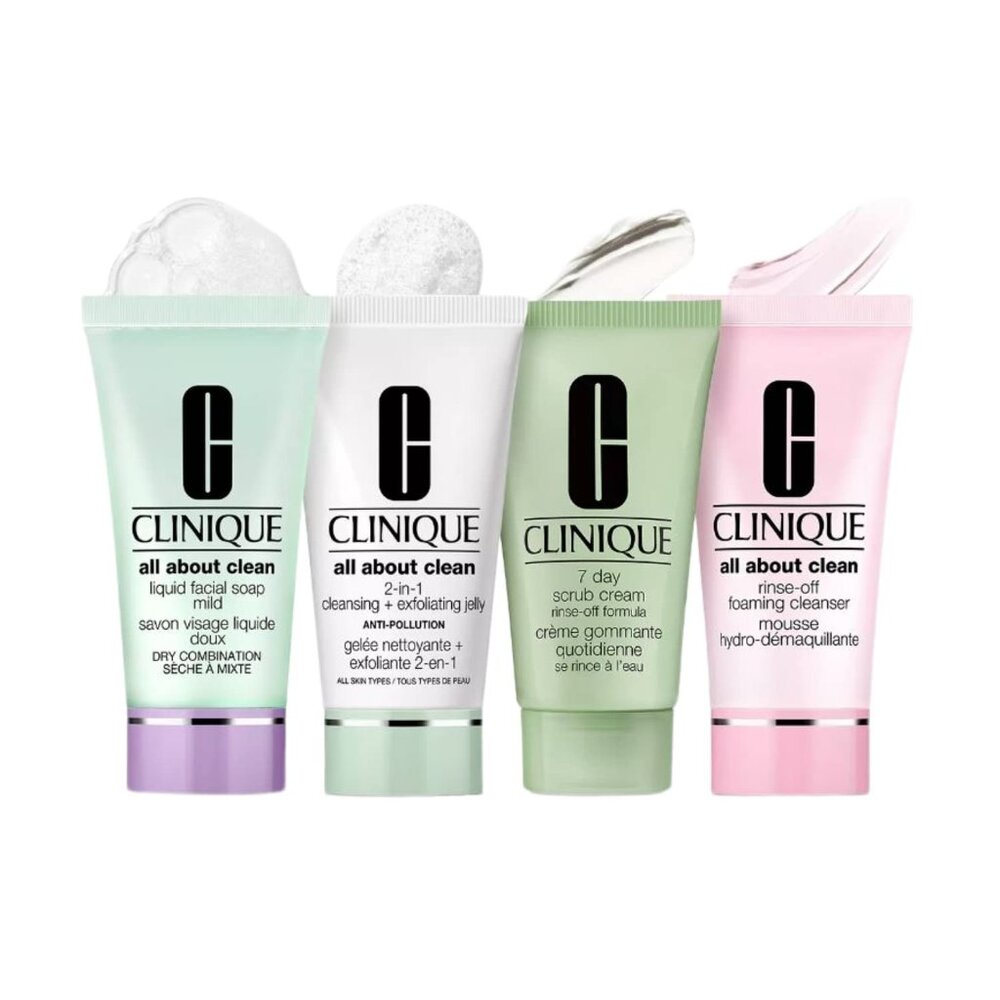 NWT Clinique Cleansing By Clinique - 4 Piece Cleansing Set - Travel Size